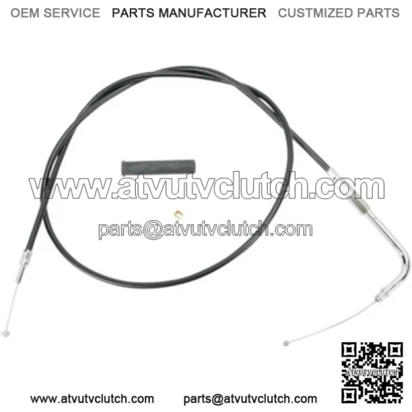 Black Vinyl Throttle Cable 42 1/2" 90 Degree 5" Travel Harley 96-17 Big Twin Cam (For: Harley-Davidson)