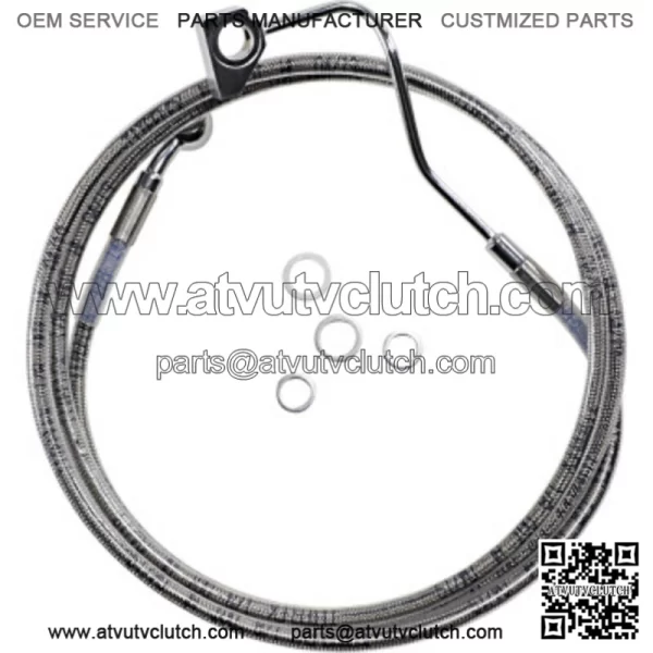 70 1/2" +6"  Extended Stainless Steel Upper Brake Line Harley Touring 14+ ABS (For: Harley-Davidson)