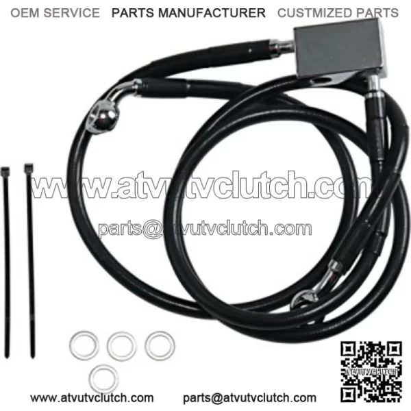 +3" 36 1/2" Extended Length Black Vinyl Rear Brake Line Kit Harley Softail 00-03 (For: Harley-Davidson)