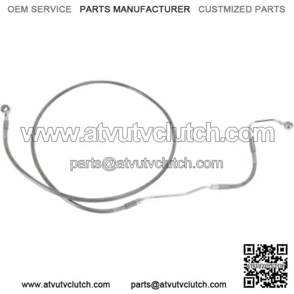 64 3/4" +2 Extended Length Stainless Upper Brake Line Harley Touring 09-13 ABS (For: Harley-Davidson)