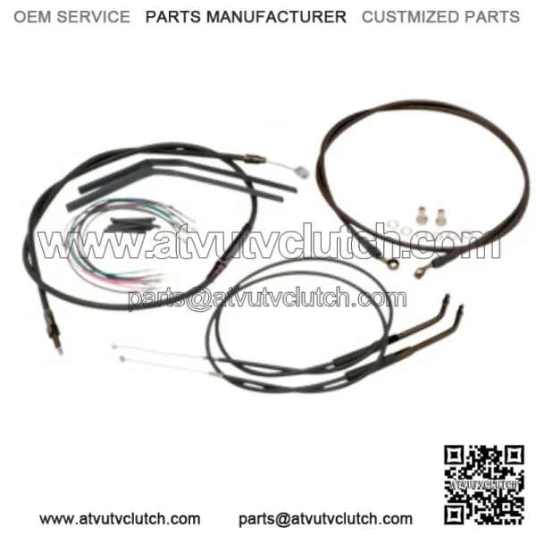 Burly 16" Black Vinyl Handlebar Control Cables Complete Kit Dyna Harley 07-11 (For: Harley-Davidson)