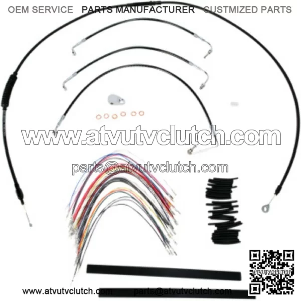 Burly Black Vinyl Cable Brake Kit 13" Ape Hanger Handlebars Harley Touring 08-13 (For: Harley-Davidson)