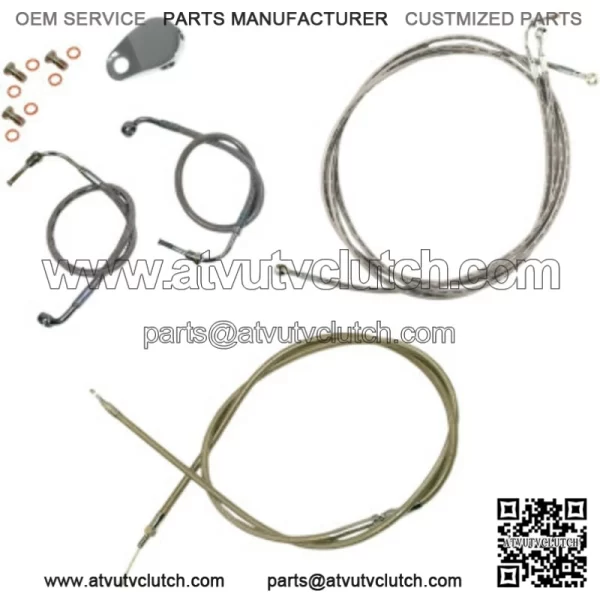 Stainless 12-14" Ape Hanger Control Cables Complete Kit ABS Harley Touring 08-13 (For: Harley-Davidson)