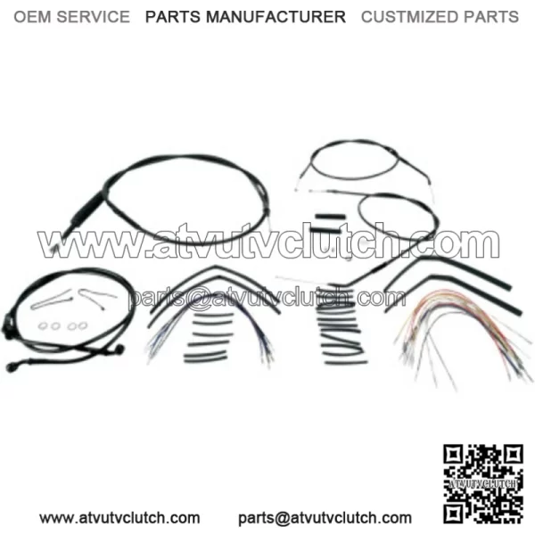 Burly 16" Black Vinyl Ape Hanger Control Cables Complete Kit XL Harley 04-06 (For: Harley-Davidson)