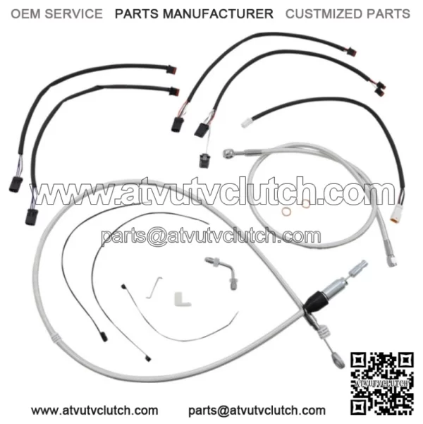 Magnum Chromite 15-17" Ape Hanger Handlebar Control Cable Kit 18+ Harley Softail (For: Harley-Davidson)