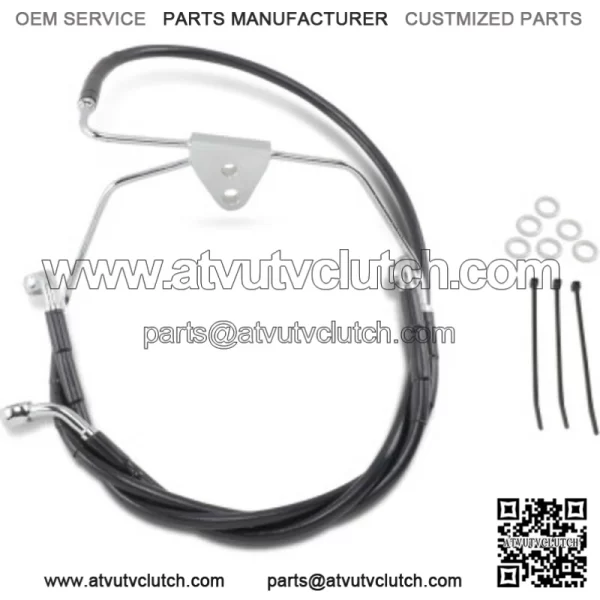 +2"  Extended Length Black Vinyl Upper Lower Brake Line Kit Harley Touring 96-07 (For: Harley-Davidson)