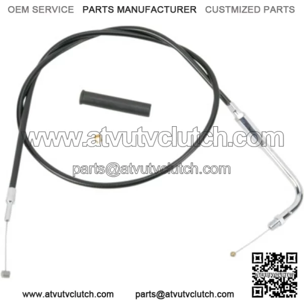 Black Vinyl Throttle Cable 34 1/2" 90 Degree 5" Travel Harley 88-95 Big Twin XL (For: Harley-Davidson)