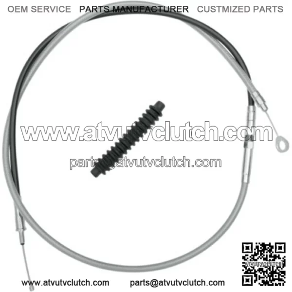66 11/16" Braided Stainless +4 Extended Length Clutch Cable Harley Touring 08-16 (For: Harley-Davidson)