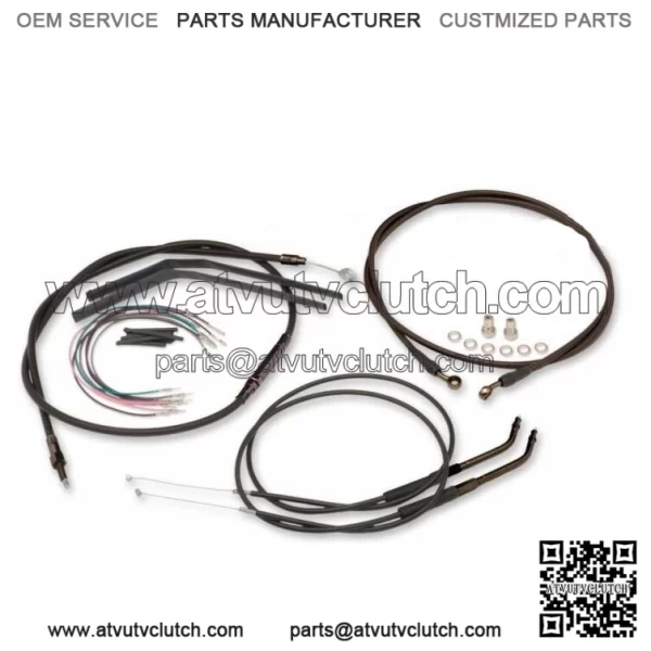 Burly 12" Black Vinyl Ape Hanger Control Cables Complete Kit XL Harley 97-03 (For: Harley-Davidson)
