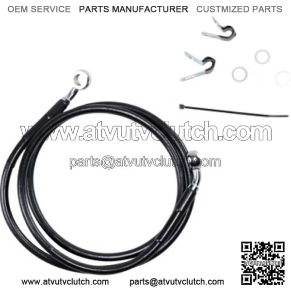 +8" 49 3/4" Extended Length Black Vinyl Upper Brake Line Harley Sportster 04-13 (For: Harley-Davidson)