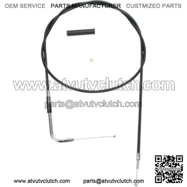 Black Vinyl Throttle Cable 54" 90 Degree 5" Travel Harley 96-17 Big Twin Cam XL (For: Harley-Davidson)
