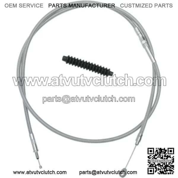 Drag Specialties 80" +12 Stainless 3 1/8" Clutch Cable 08-13 Harley Touring (For: Harley-Davidson)