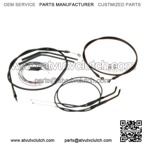 Burly 14" Ape Hanger Black Vinyl Control Cables Complete Kit Dyna Harley 2006 (For: Harley-Davidson)