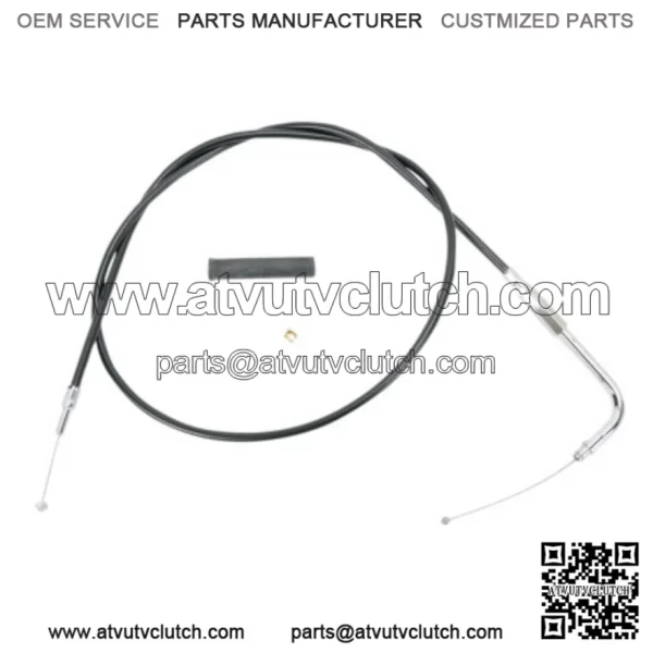 Black Vinyl Throttle Cable 47 1/2" 90 Degree 5" Travel Harley 96-17 Big Twin Cam (For: Harley-Davidson)