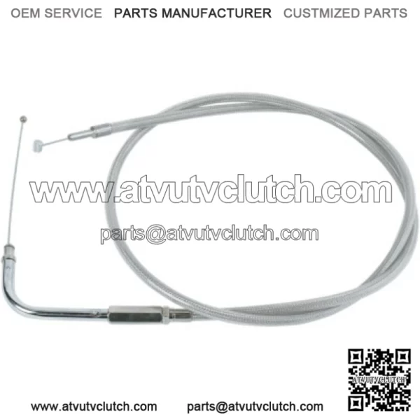 Braided Stainless Throttle Cable 39 1/2" 90 Degree 5" Harley 88-95 Big Twin XL (For: Harley-Davidson)