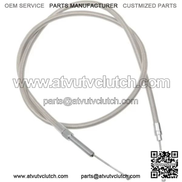 76 11/16" Braided Stainless Extended Clutch Cable Harley Softail Dyna Touring XL (For: Harley-Davidson)