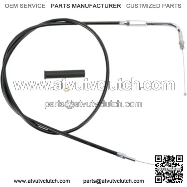 Black Vinyl Throttle Cable Wire 48" 90 Degree 5" Travel Harley 88-95 Big Twin XL (For: Harley-Davidson)