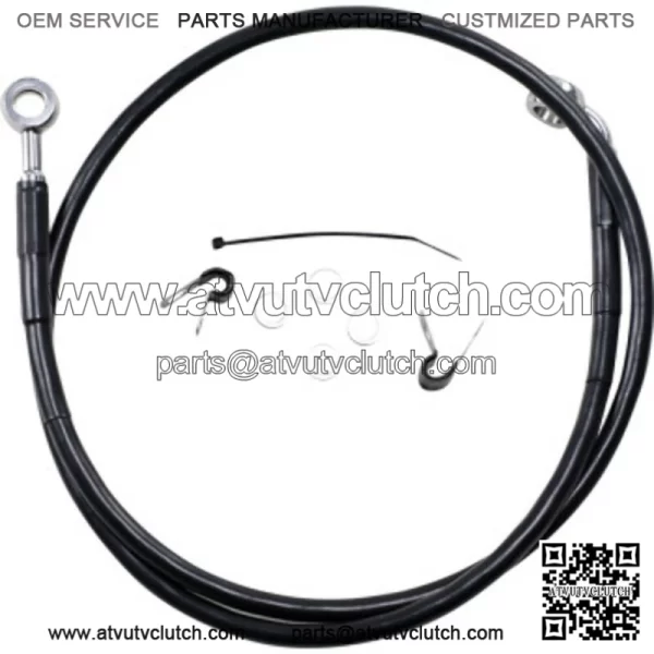 +2" 40 3/8" Extended Length Black Vinyl Upper Brake Line Harley Sportster 04-10 (For: Harley-Davidson)