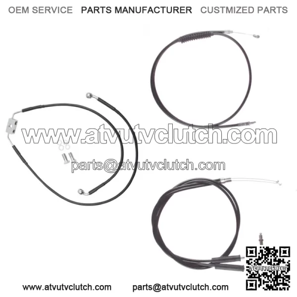 Black Cable & Brake Line Bsc Kit 12" Apes 2012-2017 Harley-Davidson Dyna w/ABS (For: Harley-Davidson)