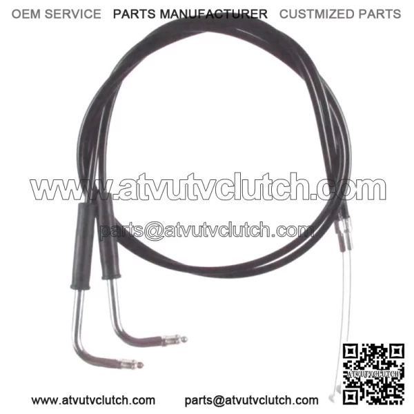 Black Vinyl Coated +6" Throttle Cable Set 1996-2007 Harley Road King FLHR (For: Harley-Davidson)