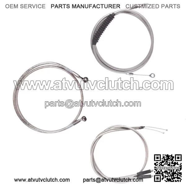 Stainless Cable & Brake Line Bsc Kit 18" Apes 1996-2005 Harley-Davidson Dyna (For: Harley-Davidson)
