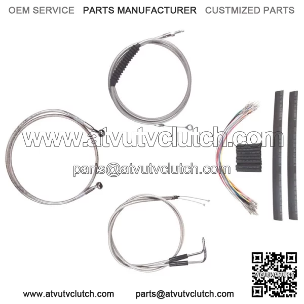 Stainless Cable & Brake Line Cmpt Kit 16" Apes 2007-2015 Harley Softail No ABS (For: Harley-Davidson)