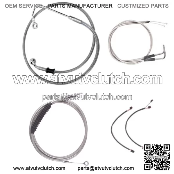 Stainless Cable & Brake Line Cmpt Kit 16" Apes 2011-2015 Harley Softail w/ABS (For: Harley-Davidson)
