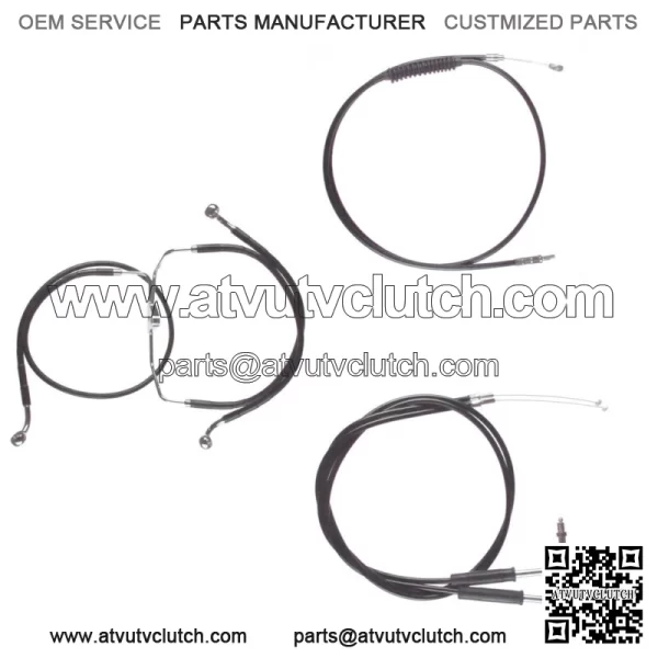 Black Cable & Brake Line Bsc Kit 16" Apes 2002-2006 Harley Touring No Cruise (For: Harley-Davidson)