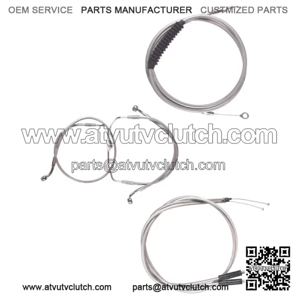 Stainless Cable Brake Line BKit 14" Apes 1996-2001 Harley Touring wCarb NoCruise (For: Harley-Davidson)