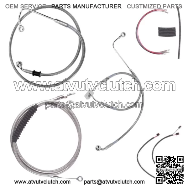 Stainless Cable & Brake Line Mstr Kit 14" Apes 2016-2017 Harley Softail w/ABS (For: Harley-Davidson)