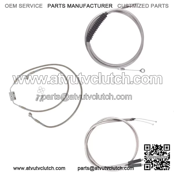Stainless Cable & Brake Line Bsc Kit 18" Apes 2012-2017 Harley Dyna w/ABS (For: Harley-Davidson)