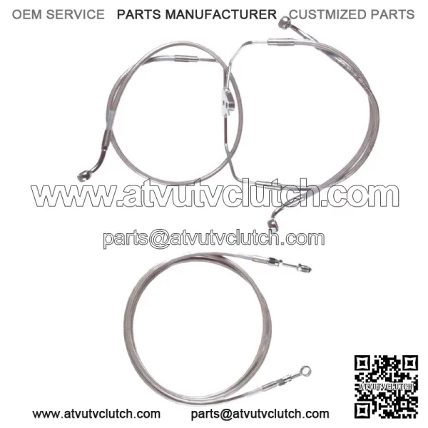 Stainless +10" Clutch & Brake Line Bsc Kit 2017 & Up Harley Road King No ABS (For: Harley-Davidson)