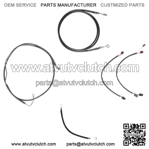 Black Clutch & Brake Line Cmpt Kit 14" Apes 2017 & Up Harley Road King w/ABS (For: Harley-Davidson)