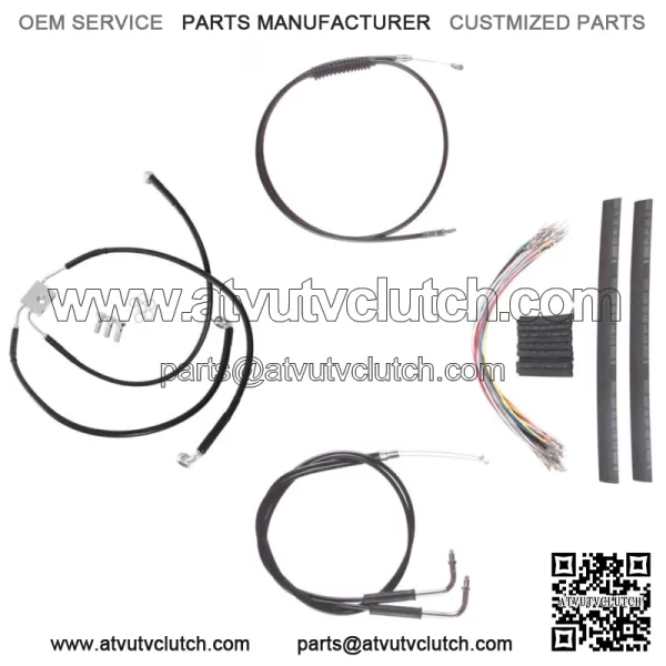 Black +4" Cable & Brake Line Cmpt DD Kit 2012-2017 Harley-Davidson Dyna w/ABS (For: Harley-Davidson)
