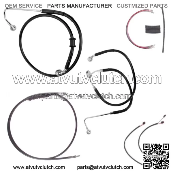 Black Cable & Brake Line Mstr Kit 20" Apes 2016-2017 Harley Softail w/ABS (For: Harley-Davidson)