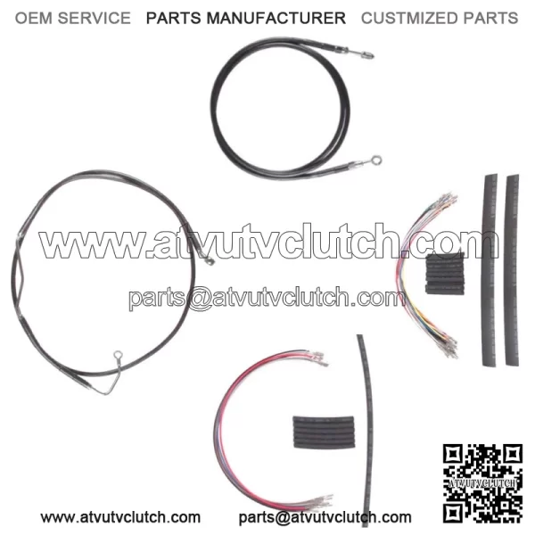 Black +10" Clutch Brake Line Cmpt Kit 2008-2013 Harley-Davidson Touring CVO ABS (For: Harley-Davidson)