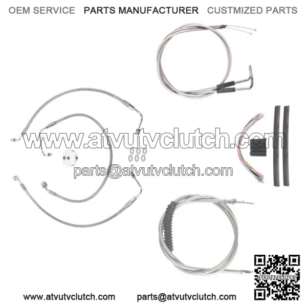 Stainless Cable & Brake Line Cmpt DD Kit 18" Apes 2002-2008  Harley Sportster R (For: Harley-Davidson)