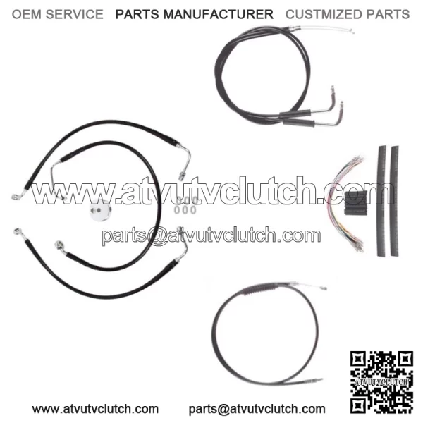 Black +12" Cable & Brake Line Cmpt DD Kit 2002-2008 Harley Sportster Roadster (For: Harley-Davidson)