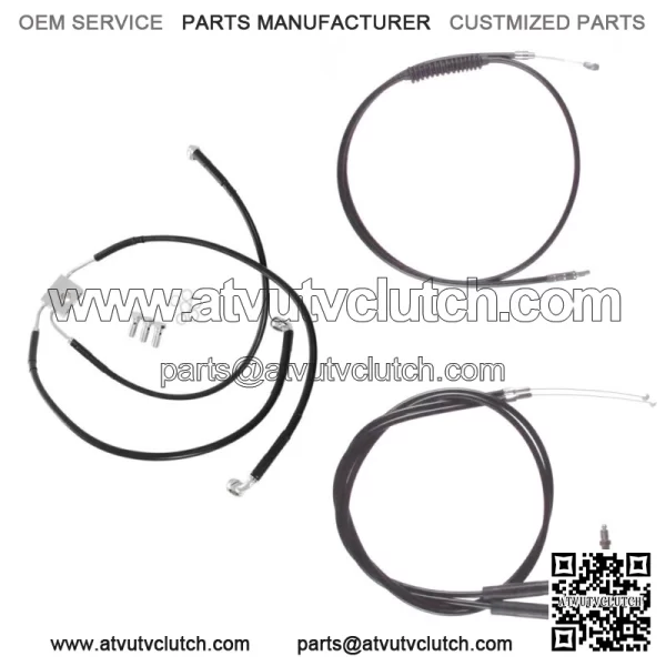 Black +6" Cable & Brake Line Bsc DD Kit 2012-2017 Harley-Davidson Dyna w/ABS (For: Harley-Davidson)