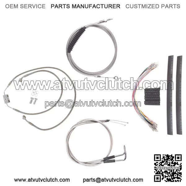 Stainless Cable & Brake Line Cmpt Kit 13" Apes 2012-2017 Harley Dyna w/ABS (For: Harley-Davidson)