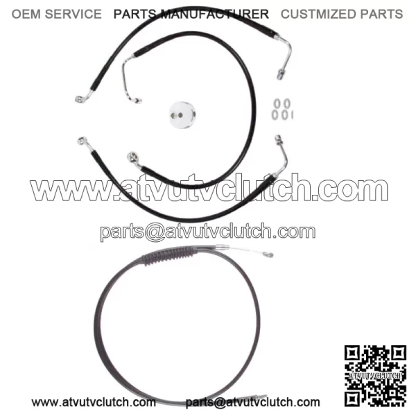 Black Cable & Brake Line Bsc Kit 20" Apes 2018-2019 Harley Softail Fat Bob NoABS (For: Harley-Davidson)
