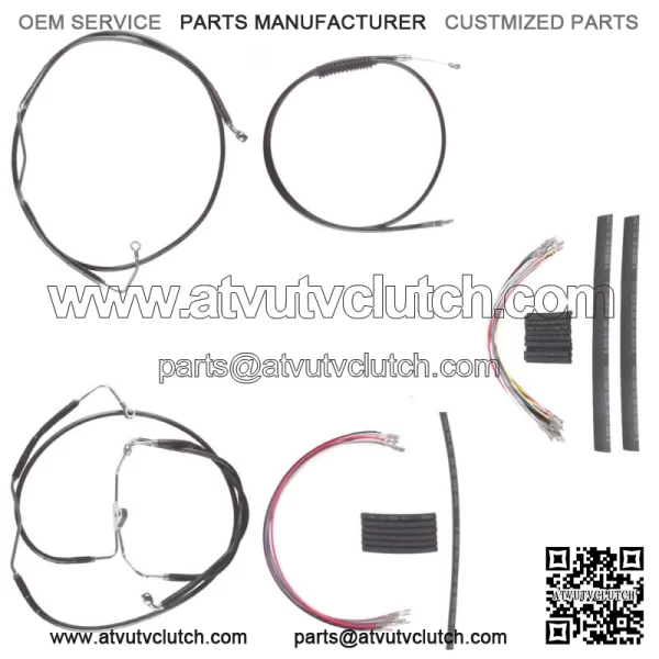 Black +8" Cable Brake Line Mstr Kit 2008-2013 Harley-Davidson Touring w/ABS (For: Harley-Davidson)