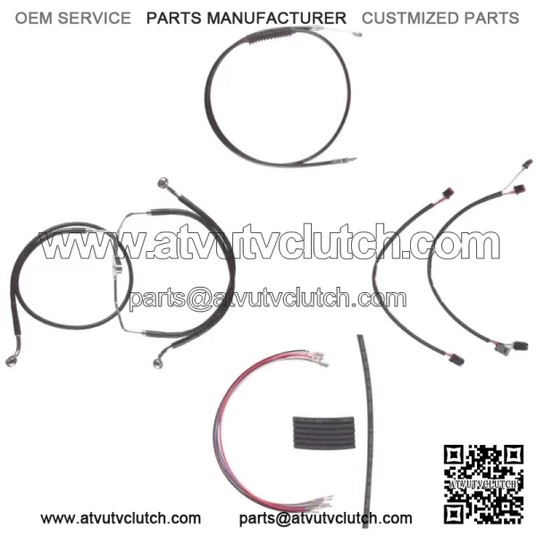 Black Cable & Brake Line Cmpt Kit 22" Apes 2014-2016 Harley Road King No ABS (For: Harley-Davidson)
