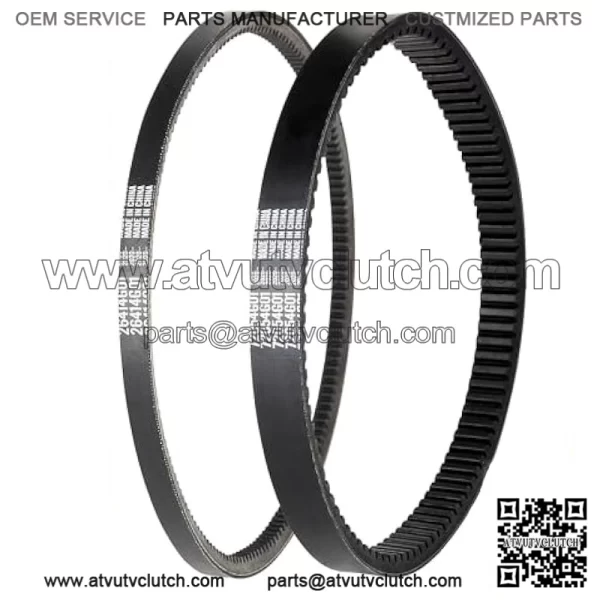 Golf Cart Clutch Drive Belt & Starter Generator Belt for EZGO TXT/Medalist/Workhorse Cushman Express ST 4 Cycle Gas 1994 UP with Robins Motors, OEM# 72054G01, 72024G01, 72025G01, 26414G01