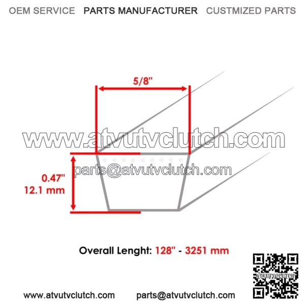 48285 486284 52" Deck Drive V Belt For Scag Super Z SMZ52  SSZ18 20 22 STHM 18 - Image 2