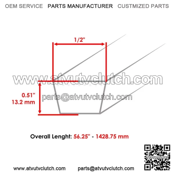 48285 486284 52" Deck Drive V Belt For Scag Super Z SMZ52  SSZ18 20 22 STHM 18 - Image 3