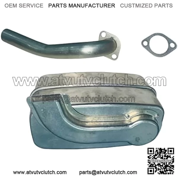 (New) Muffler, Exhaust Pipe W/Gasket Compatible with John Deere CS CX Gator Utility Vehicle AM138423 GX20802 AM137342 GY20444 GX23597 GX24805 GX24189 GX2025