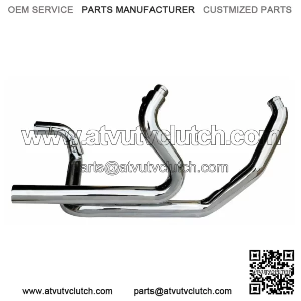 Chrome True Duals Dual Head Pipes Headers Exhaust 09-2016 Harley Touring Bagger (For: Harley-Davidson)