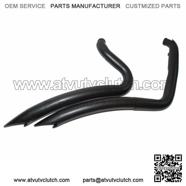 2 1/4" Black Big Radius Radius Curves Full Exhaust Drag Pipe System Harley Dyna (For: Harley-Davidson)