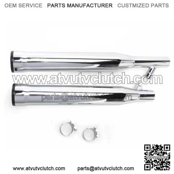 Cobra Chrome 3" Slip On Mufflers Black Race Pro Tips Exhaust Harley Fatboy Deuce (For: Harley-Davidson)